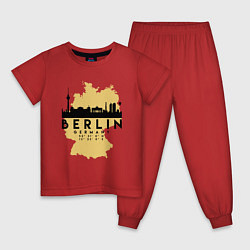 Пижама хлопковая детская Берлин - Германия, цвет: красный