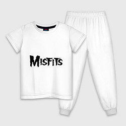 Пижама хлопковая детская Misfits logo, цвет: белый