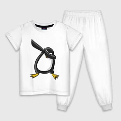 Пижама хлопковая детская DAB Pinguin, цвет: белый