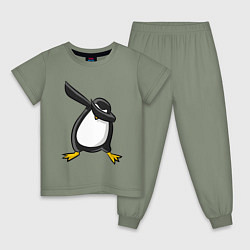 Пижама хлопковая детская DAB Pinguin, цвет: авокадо
