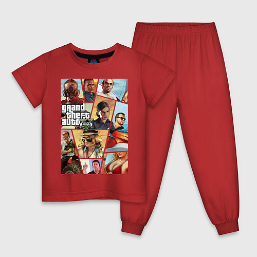 Детская пижама GTA 5: Stories / Красный – фото 1