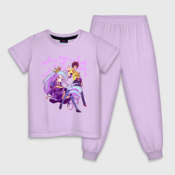 Пижама хлопковая детская No Game No Life, цвет: лаванда