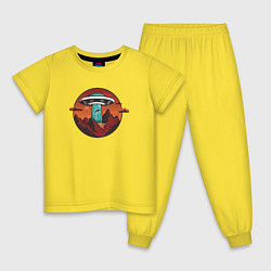 Пижама хлопковая детская Abduction UFO, цвет: желтый