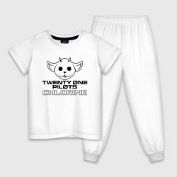 Пижама хлопковая детская TOP: CHLORINE, цвет: белый
