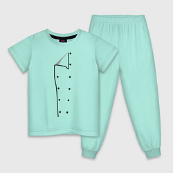 Пижама хлопковая детская Шеф повар цвета мятный — фото 1