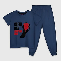 Пижама хлопковая детская Green Day: American idiot, цвет: тёмно-синий