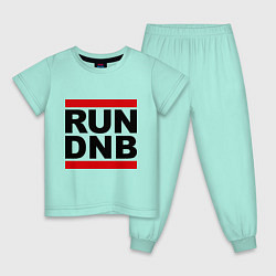 Пижама хлопковая детская RUN DNB, цвет: мятный
