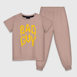 Пижама хлопковая детская Bad Guy, цвет: пыльно-розовый