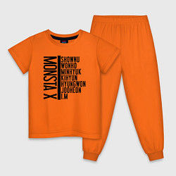 Пижама хлопковая детская MONSTA X, цвет: оранжевый