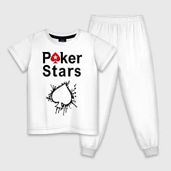 Пижама хлопковая детская Poker Stars, цвет: белый