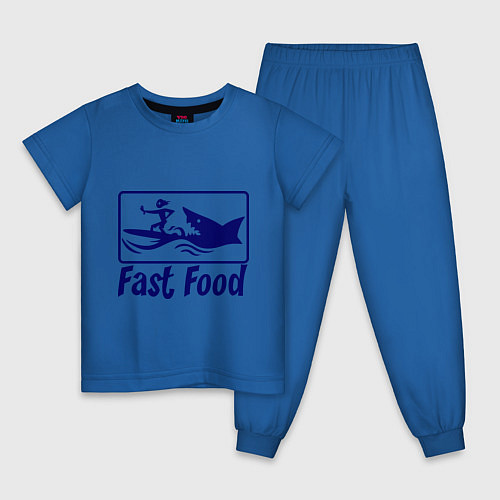 Детская пижама Shark fast food / Синий – фото 1