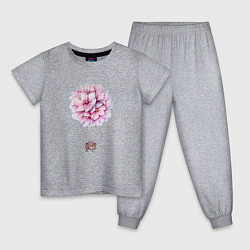 Пижама хлопковая детская Воздушные Цветы, цвет: меланж