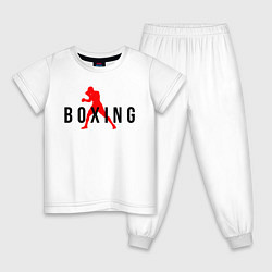 Пижама хлопковая детская Boxing indastry, цвет: белый