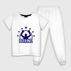 Пижама хлопковая детская Boxing Star, цвет: белый