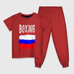 Пижама хлопковая детская Бокс Россия, цвет: красный