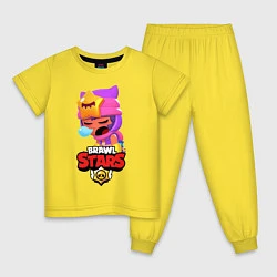 Пижама хлопковая детская BRAWL STARS - SANDY, цвет: желтый