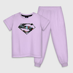 Пижама хлопковая детская Superman, цвет: лаванда