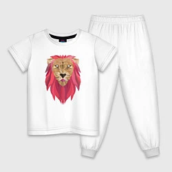 Пижама хлопковая детская Лев, цвет: белый
