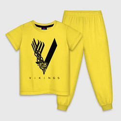 Пижама хлопковая детская VIKINGS, цвет: желтый