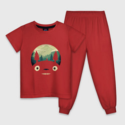 Пижама хлопковая детская Тоторо, цвет: красный