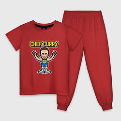 Пижама хлопковая детская Chef Curry цвета красный — фото 1