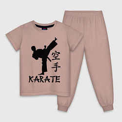 Пижама хлопковая детская Karate craftsmanship, цвет: пыльно-розовый