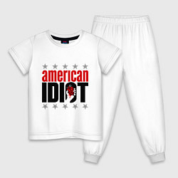 Пижама хлопковая детская American idiot, цвет: белый