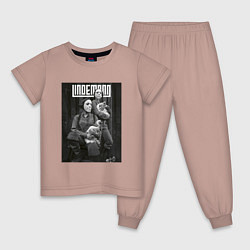 Пижама хлопковая детская Lindemann, цвет: пыльно-розовый