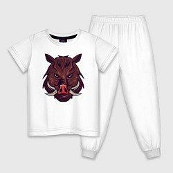 Пижама хлопковая детская Metallized Wild Boar, цвет: белый