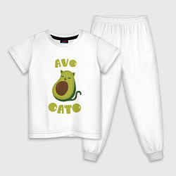 Пижама хлопковая детская AvoCato, цвет: белый