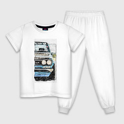 Пижама хлопковая детская HAKOSUKA GT-R, цвет: белый