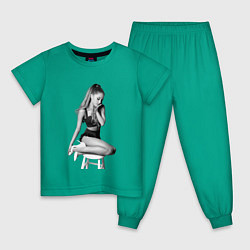 Пижама хлопковая детская ARIANA GRANDE, цвет: зеленый