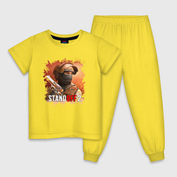 Пижама хлопковая детская STANDOFF 2 цвета желтый — фото 1