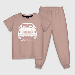 Пижама хлопковая детская Жигули Ваз 2107, цвет: пыльно-розовый