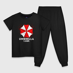 Пижама хлопковая детская UMBRELLA CORP, цвет: черный