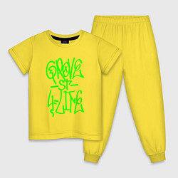 Пижама хлопковая детская GROVE STREET 4 LIFE, цвет: желтый