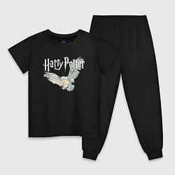 Пижама хлопковая детская Гарри Поттер: Букля, цвет: черный