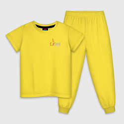 Пижама хлопковая детская Clown, цвет: желтый