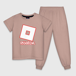 Пижама хлопковая детская ROBLOX, цвет: пыльно-розовый