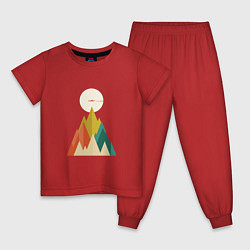Пижама хлопковая детская Путешественник, цвет: красный
