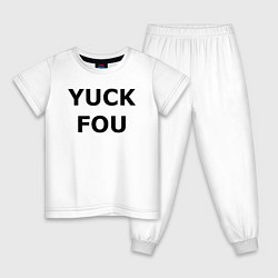 Пижама хлопковая детская YUCK FOU цвета белый — фото 1