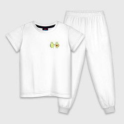 Пижама хлопковая детская Авокадо, цвет: белый