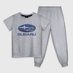 Пижама хлопковая детская SUBARU, цвет: меланж