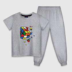 Пижама хлопковая детская Кубик Рубика, цвет: меланж