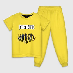 Пижама хлопковая детская Fortnite 2 глава 2 часть, цвет: желтый
