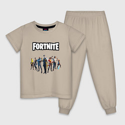 Пижама хлопковая детская Fortnite 2 глава 2 часть, цвет: миндальный
