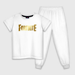 Пижама хлопковая детская FORTNITE 2, цвет: белый