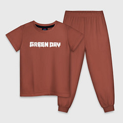 Пижама хлопковая детская GreenDay, цвет: кирпичный