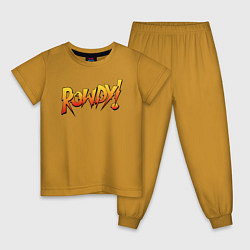 Пижама хлопковая детская Rowdy, цвет: горчичный