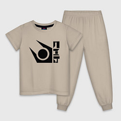 Пижама хлопковая детская Half life combine logo, цвет: миндальный
